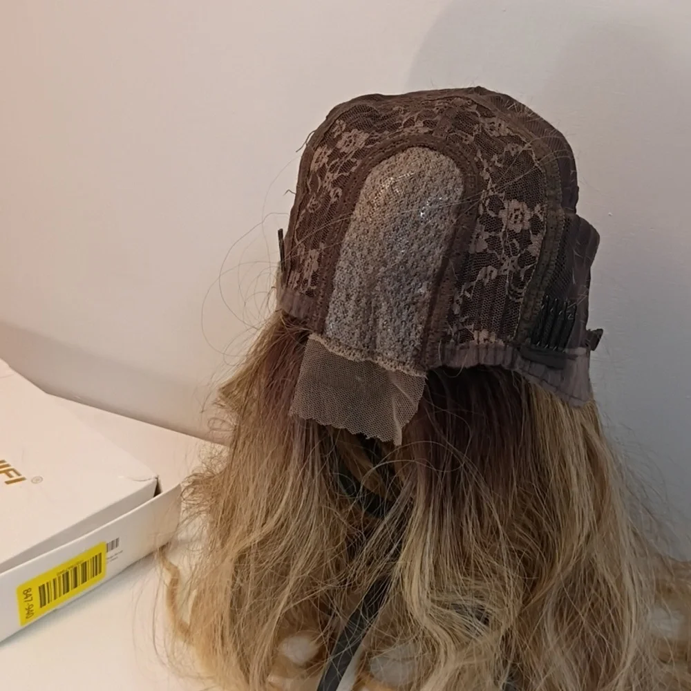 Long Ombre‎ Blonde Wigs for Women 26 inch Long Wavy Middle Part Wig Ombre Blonde
